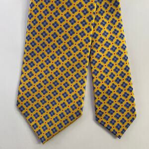 DOLCEPUNTA Yellow Blue Floral Silk Tie